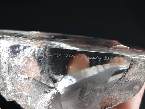 2 SIGNED Mats Jonasson Full Lead Crystal Angel Fish Figurines Paperweight SWEDEN - Picture 4 of 9