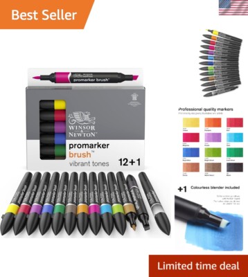 Premium Promarker Brush Set - Dual-Tip Artist Graphic Markers in Vibrant Colors