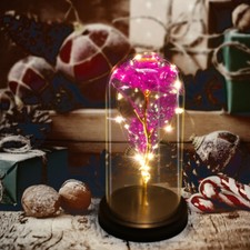 Forever Galaxy Rose In Glass Dome Eternal LED Light Flower Valentine's Day Gift