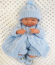 Baby Doll Knitting Pattern Cable Matinee Coat Shoes Hat Boots 10 and 14 inch 