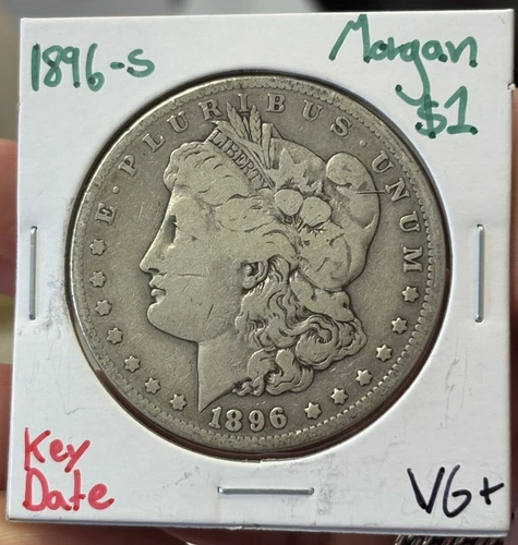 1896 S Morgan Silver Dollar Key Date VG+ ( RAW2585 )