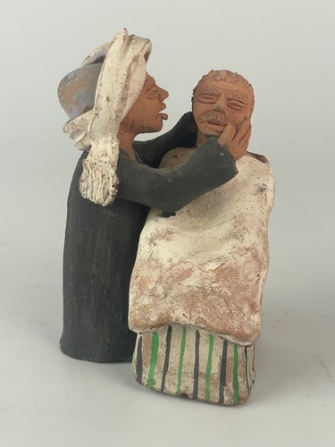 Vintage handgefertigte Tonkeramik Mutter und Tochter * Abuela Skulptur Mexiko - Bild 2 von 4