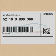 2x Genuine BMW 52109890366 - Expanding Rivet