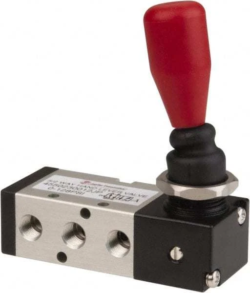 PRO SOURCE Hand Lever Air Valve, 1/8" NPT, 2 Way, Lever/Spring, 0.98 CV Rate