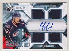 12-13 SPX Cody Goloubef /275 Auto Jersey Rookie Blue Jackets 2012