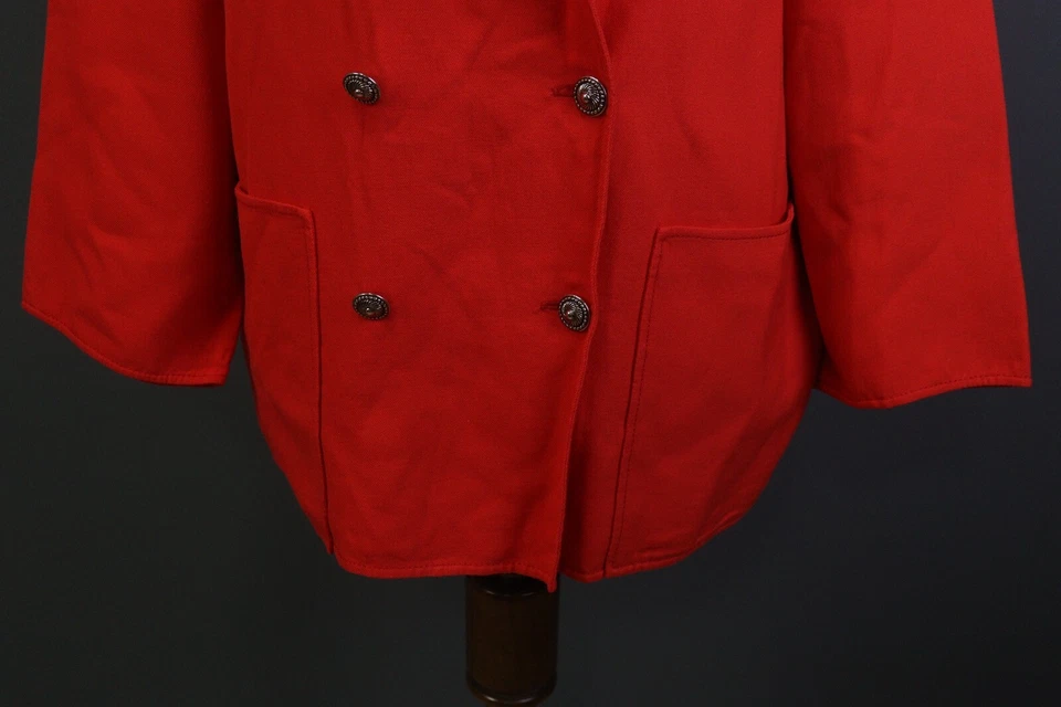 Jaqueta blazer de lã Agnona Altuna vermelha peito duplo Lagenlook tamanho 42 - Imagem 3 de 4