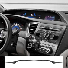 2×Carbon Fiber Dashboard Speedometer Upper Strips Trim For Honda Civic 2013-2015