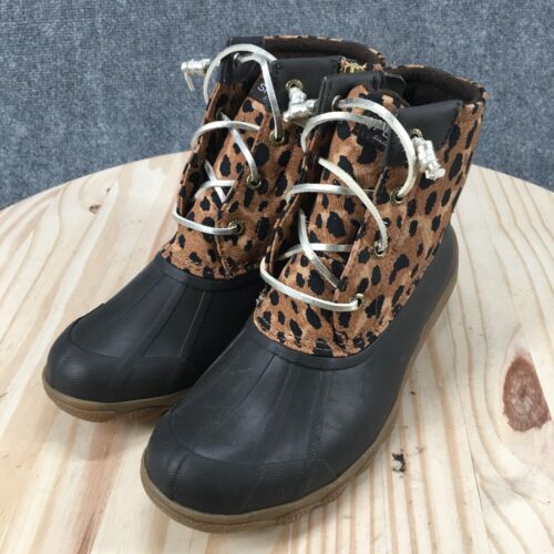 Botas Sperry Top Sider para mujer 6,5 Syren Gulf Leopard Duck STS86757 marrón al tobillo - Imagen 3 de 15