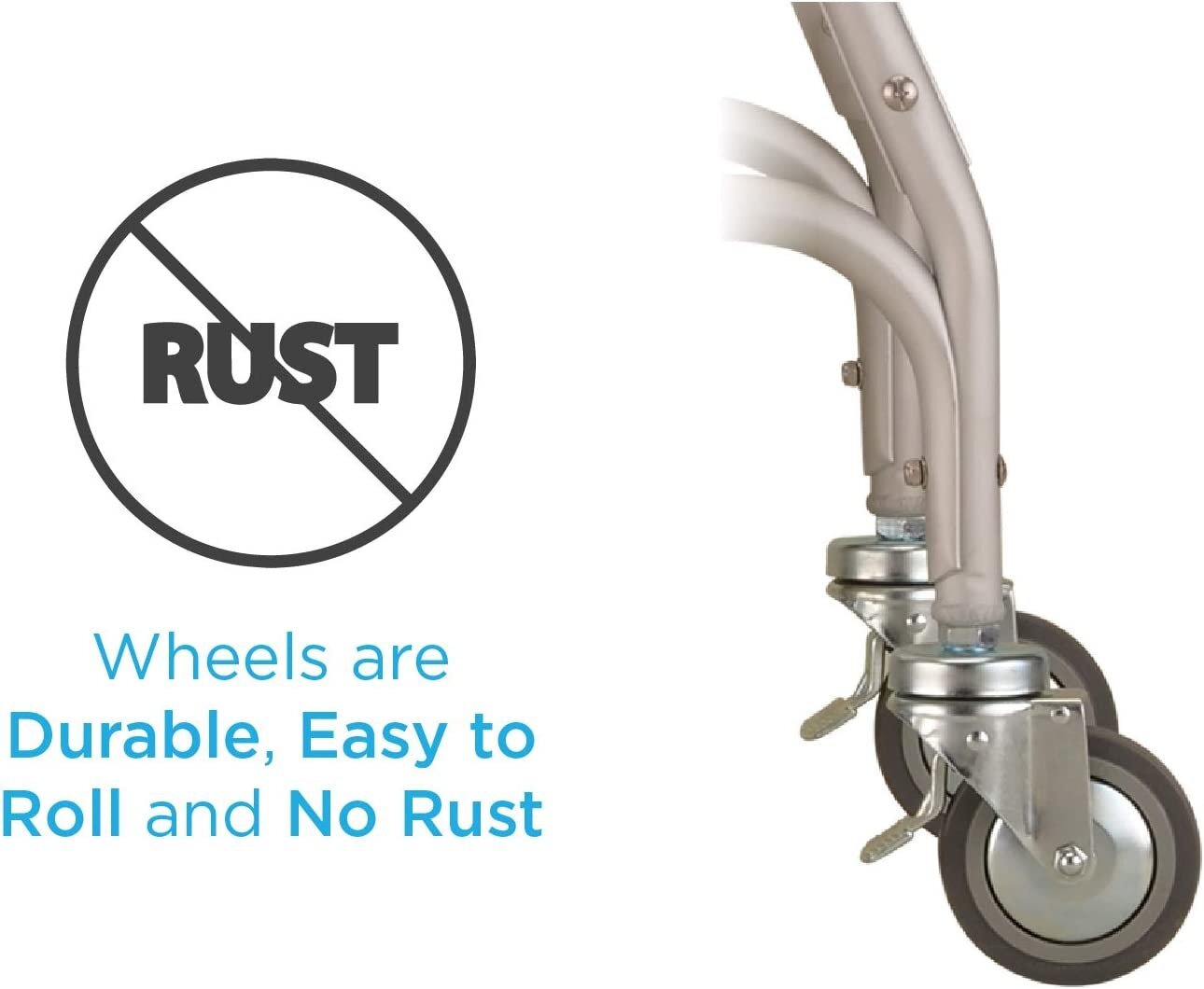 NOVA Medical Products Rolling Shower Commode Chair with Locking Wheels