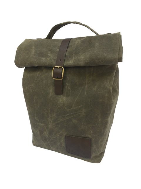 insulated waxed canvas lunch bag