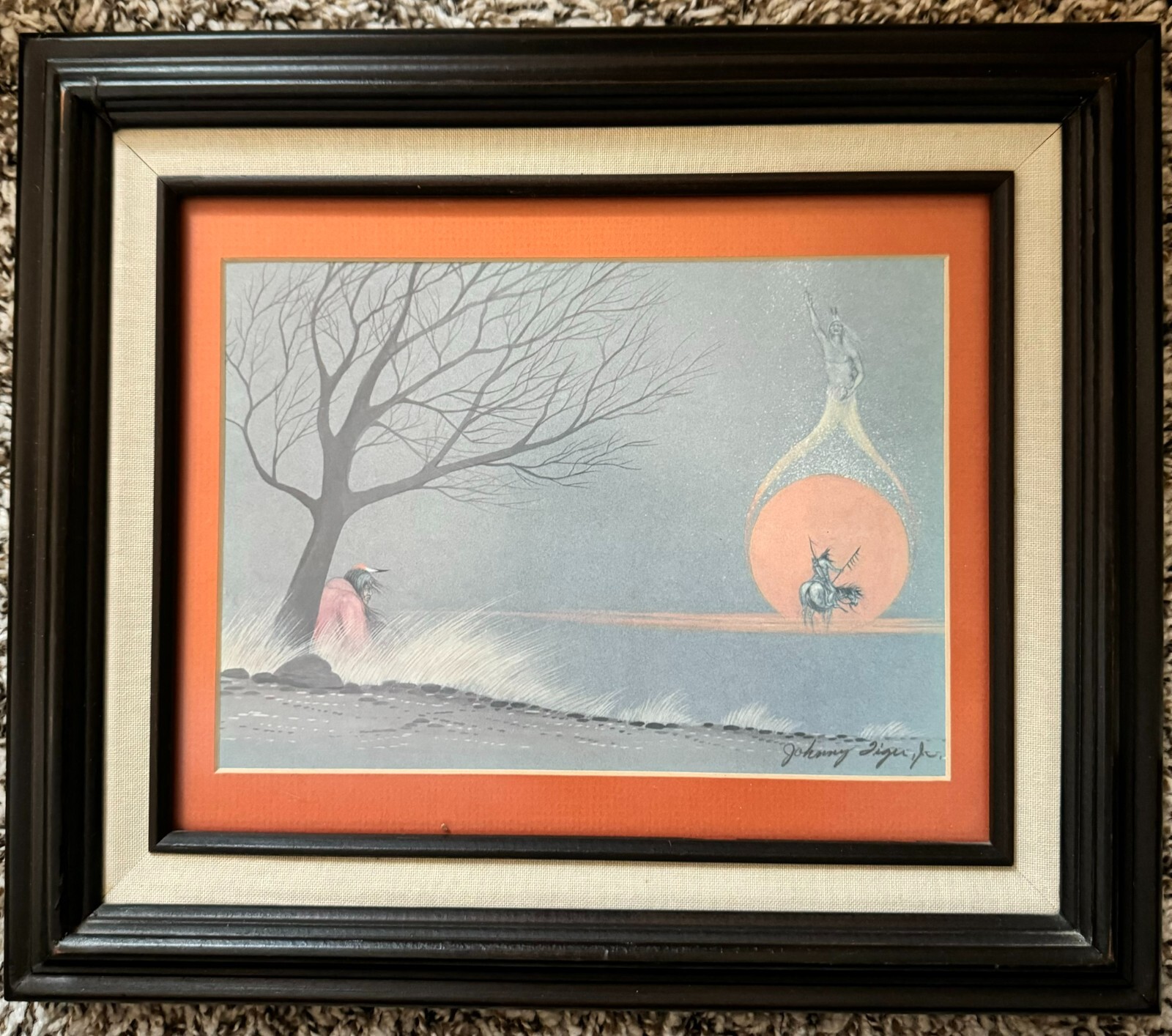 Johnny Tiger, Jr., 'Seeing the Spirit Call' - 8X10-Native American Art