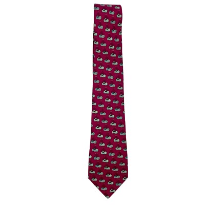 Hermès Red Boats Sailing Silk Tie | Krawatte Seide Rot Boote Segeln Wasser