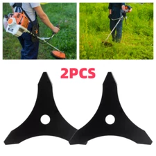 2Pcs 10" 3 Teeth Replace Blades Head Steel Brush Cutter Trimmer Weed Eater Blade