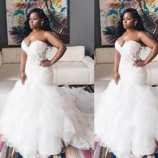 Mermaid Wedding Dresses Off Shoulder Sexy Ruffle Sweep Train Best Bridal Gowns