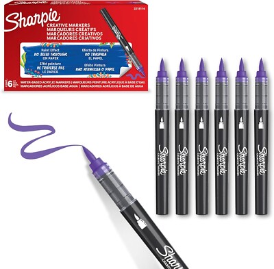 Sharpie Creative Marker Acrylmalstifte - Pinselspitze - Flieder Lila - 6er Pack