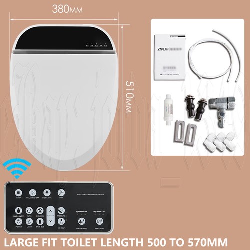 Electric Bidet Toilet Seat Cover Auto Washlet Smart Dry Massage Warm Water Clean - Picture 15 of 16