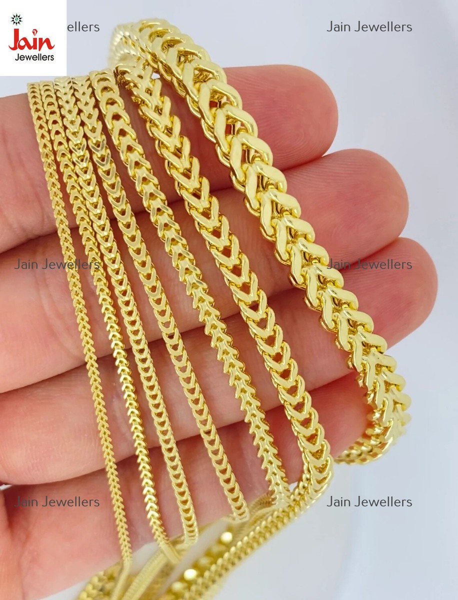 REAL GOLD 18 Kt Hallmark Stamped Gold Franco Men's Necklace Chain