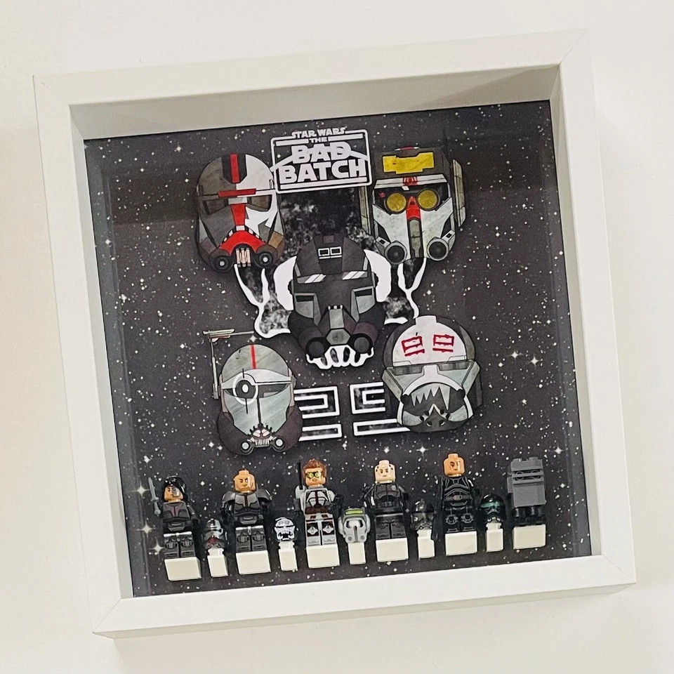 Display case Frame for Lego ® Star Wars The Bad Batch 75314 minifigures 27cm