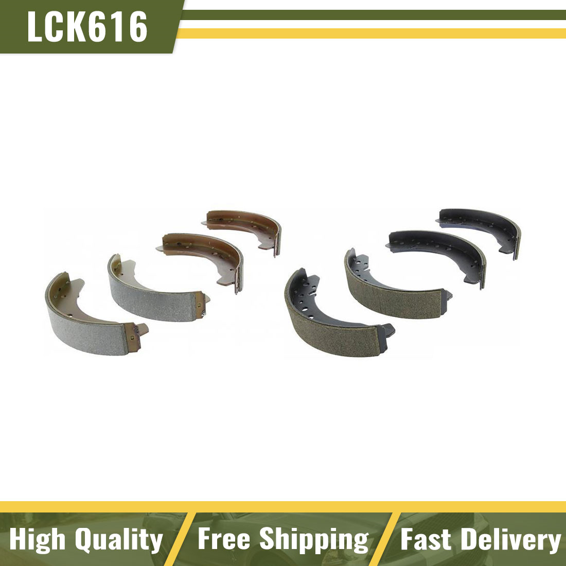 Front Rear Kit Brake Shoes 2 Set For 1968-1977 Volkswagen Beetle