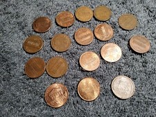 COINS X17 USA ONE CENTS VARIOUS YEARS C1950S TO 2000S USED