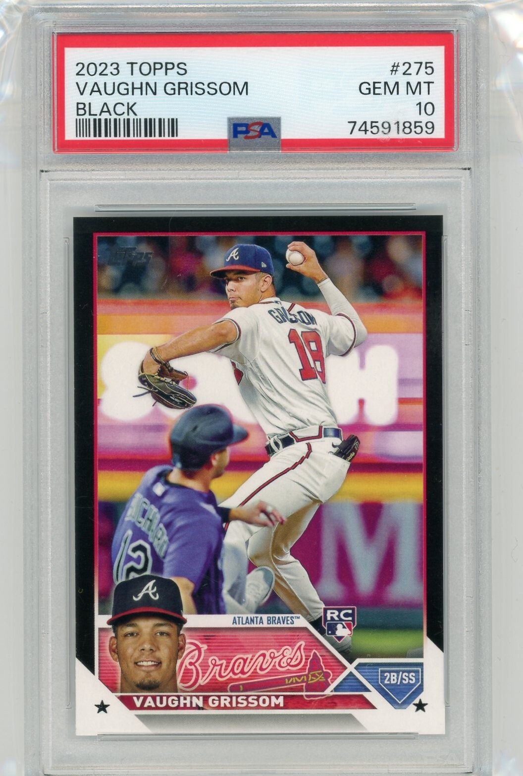 2023 Topps Black Rookie #275 Vaughn Grissom No 32 of 72 PSA 10