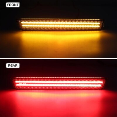 Smoke LED Side Marker Lights For 2015-2022 Dodge Challenger – Front & Rear, Amber/Red, Plug & Play
