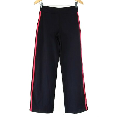 Adidas Wide Leg Pants Size Medium Black 3 Stripe Baggy Y2K