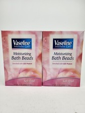2 x Vaseline Intensive Care Moisturizing Bath Beads Silk Protein Soft Petal 24oz