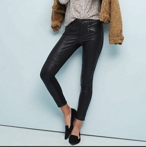 Anthropologie Pilcro Leather Moto Pants 