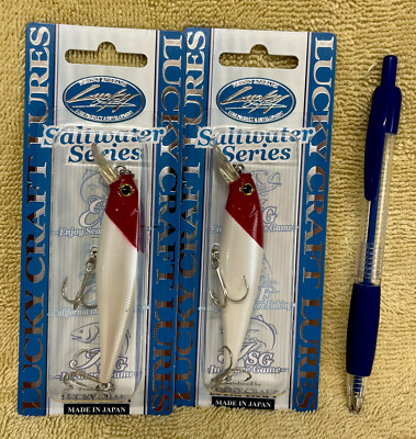 Lot Of 2 Lucky Craft Pointer 78 Saltwater Series, Red Head, 3  Long, 3/8oz, 5  D
