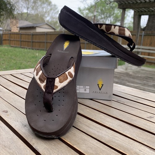 Volatile brown flip flops size 8 | eBay