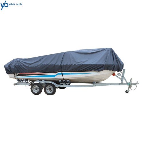 Gray Heavy 600D Marine Grade Polyester Canvas Trailerable Waterproof Boat Cover - Picture 6 of 21