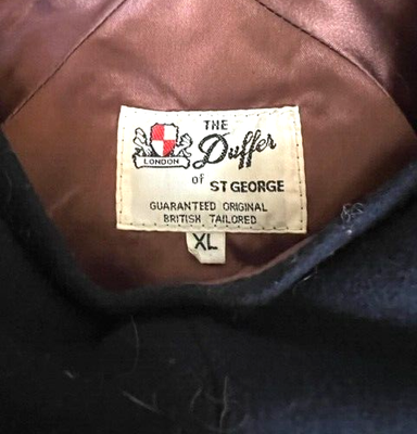 Vintage 80s The Duffer of St George Navy Wool Beret sz XL Made in 