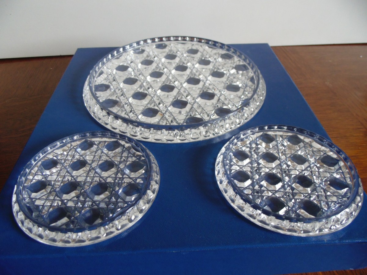 Coffret Baccarat Pierreries – 1 Dessous De Plat Et 2 Dessous De Bouteilles