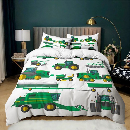 Truck Digger Duvet Cover Set Boy Quilt Cover Pillowcase Single Double Queen King - Picture 9 of 40