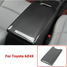For Toyota BZ4X 2023-25 Carbon Fiber Console Armrest Box Panel Decor Cover Trim