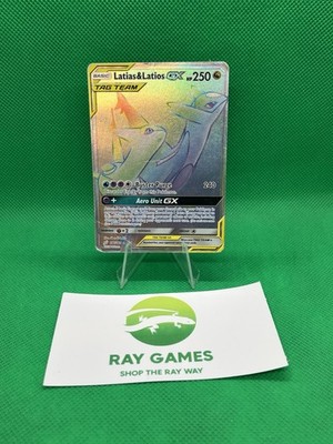 Pokémon TCG Latias & Latios GX 190/181 Team Up Secret Rare Rainbow Damaged