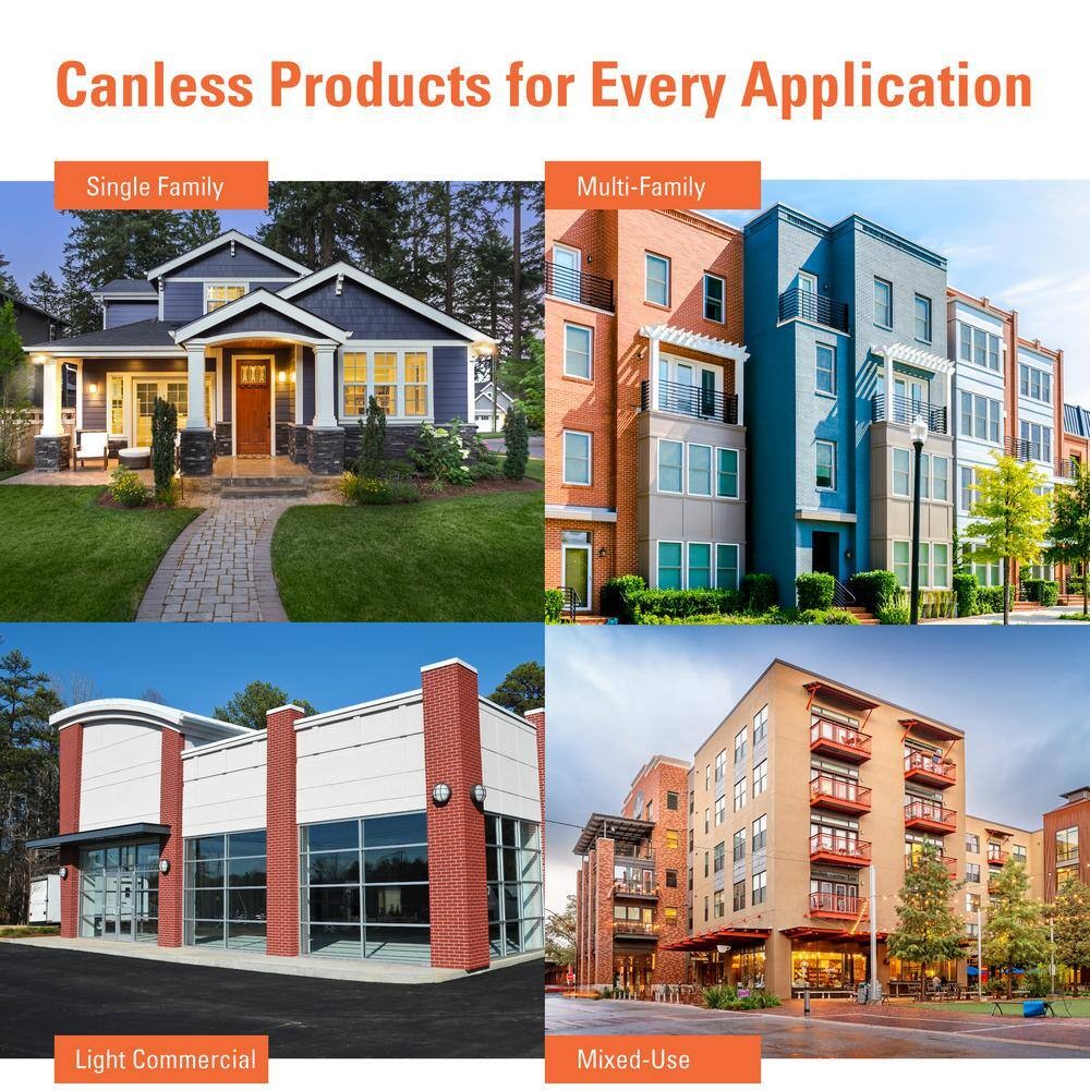 Halo HLBSL 6 in. Can Less Integrated LED, 900 Lumens, 5CCT, White (4-Pack)