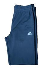 ADIDAS BOYS Track Joggers Pants Triple Stripe CHARCOAL/BLACK L14/16 USED