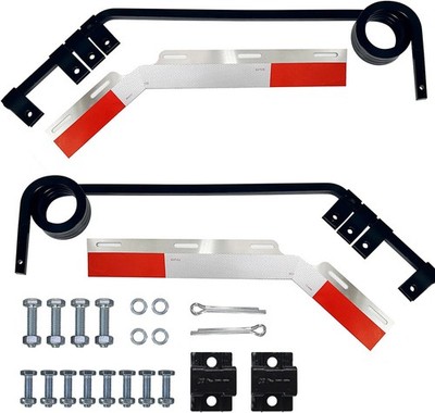 Pair 3 Coil Angled Bar Type Mud Flap Hanger Bracket for Semi Truck kit