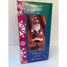 Traditions Whimsical Santa Centerpiece Handpainted on Coil Spring VTG Christmas
