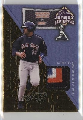 2002 Flair Jersey Heights Hot Numbers Patch 66/100 Edgardo Alfonzo Patch 0f21