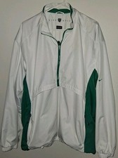 Nike Golf Clima Fit 1/4 Zip Vented White Green Windbreaker Jacket Sz XXL
