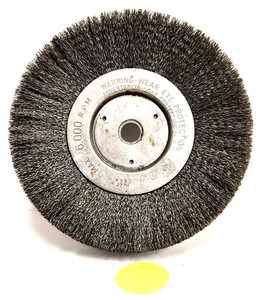 WEILER 6" CRIMPED WIRE BRUSH 6000 RPM MAX 6" X 6" X 1-1/8"