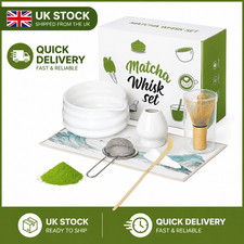 Matcha Tea Ceremony Set Bamboo Whisk Bowl Scoop Holder Strainer Kit