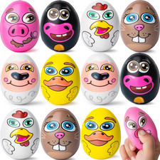 12 Pack Squishy Easter Eggs Stress Relief Soft Squeeze