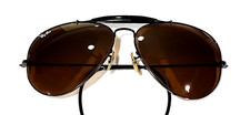 Ray Ban B L Vintage Outdoorsman Black Metal Brown Aviator Sunglasses USA 62-14