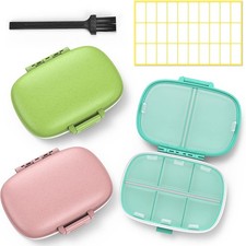  3pack Weekly Pill Organizer, 7 Day Pill Case, Portable Travel Pill Boxes