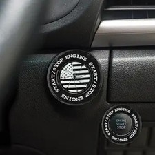 Push Start Button Cover, Button Cover, Black Push to Color: America Flag Black