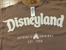 Disneyland Authentic Original Mocha Beige Crew Sweatshirt NWT